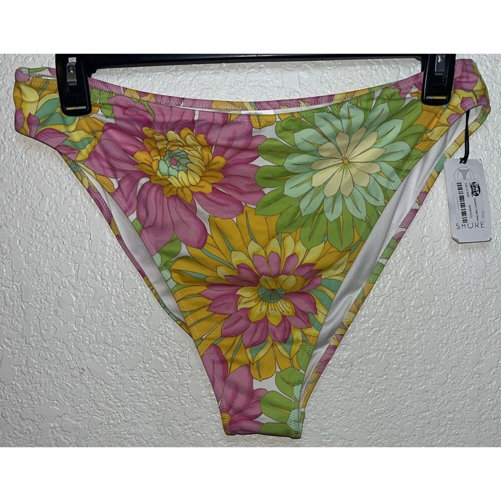 Shade And Shore High Waist Bikini Bottom Women Sz XL Floral Multi Colored